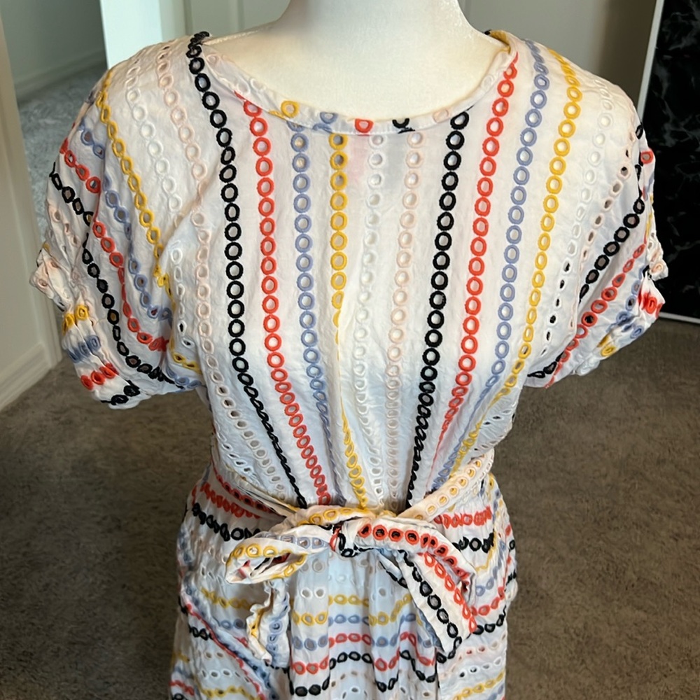 EUC Eva Franco Anthropologie Eyelet Dress - Size 8 - Picture 2 of 8